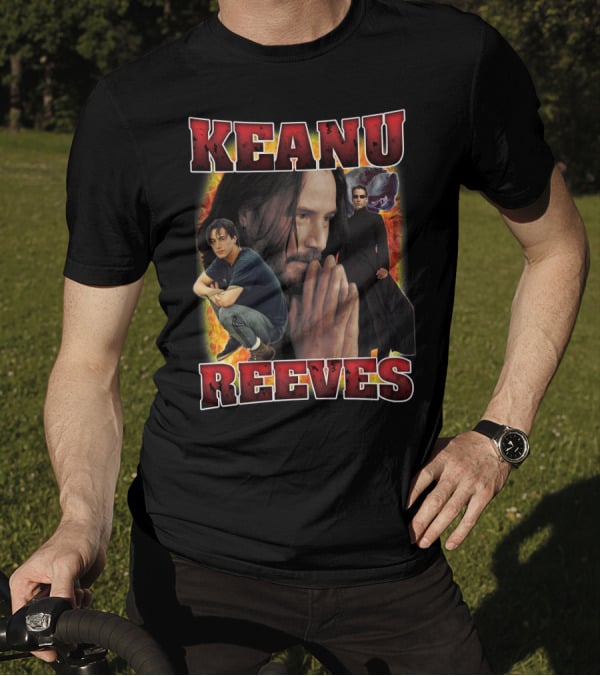 KEANU REEVES Collage With Iconic Movie Roles T-Shirt