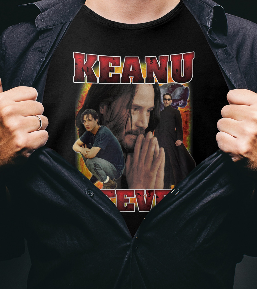 KEANU REEVES Collage With Iconic Movie Roles T-Shirt