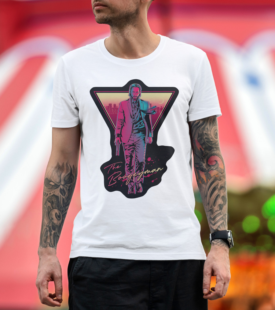 Keanu Reeves The Boogeyman Neon Cityscape T-Shirt