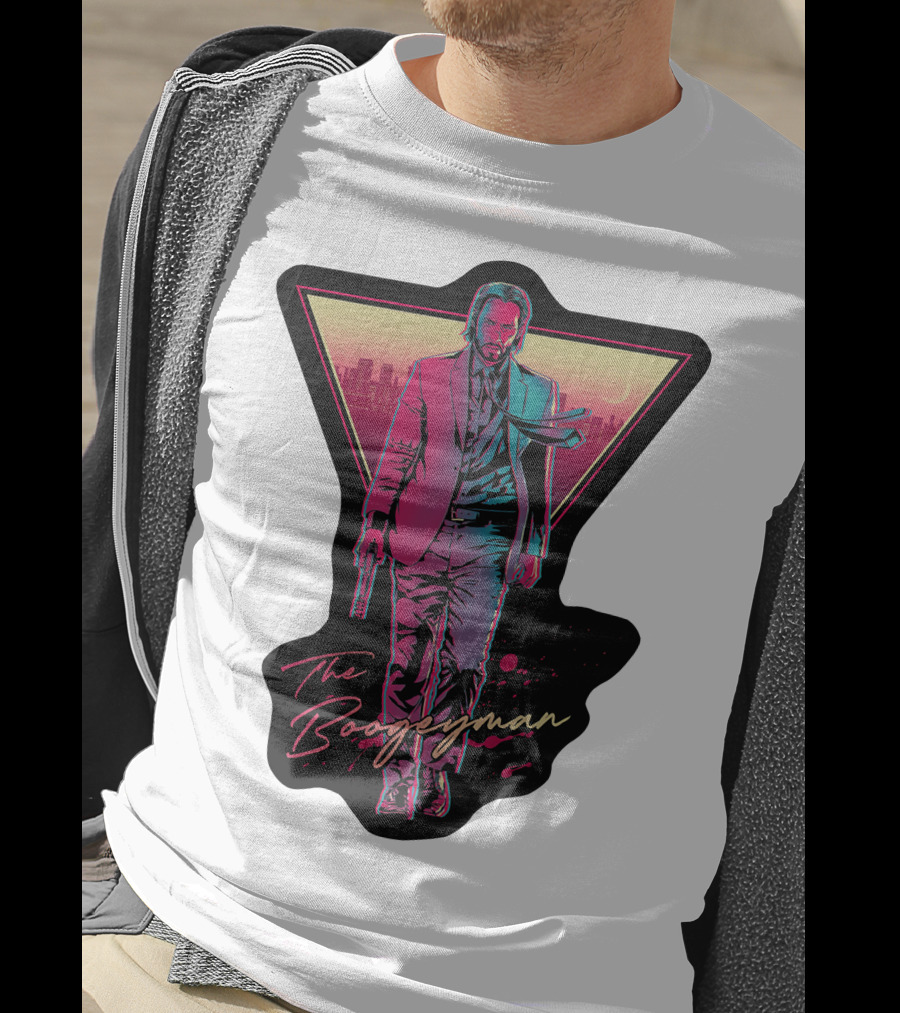 Keanu Reeves The Boogeyman Neon Cityscape T-Shirt