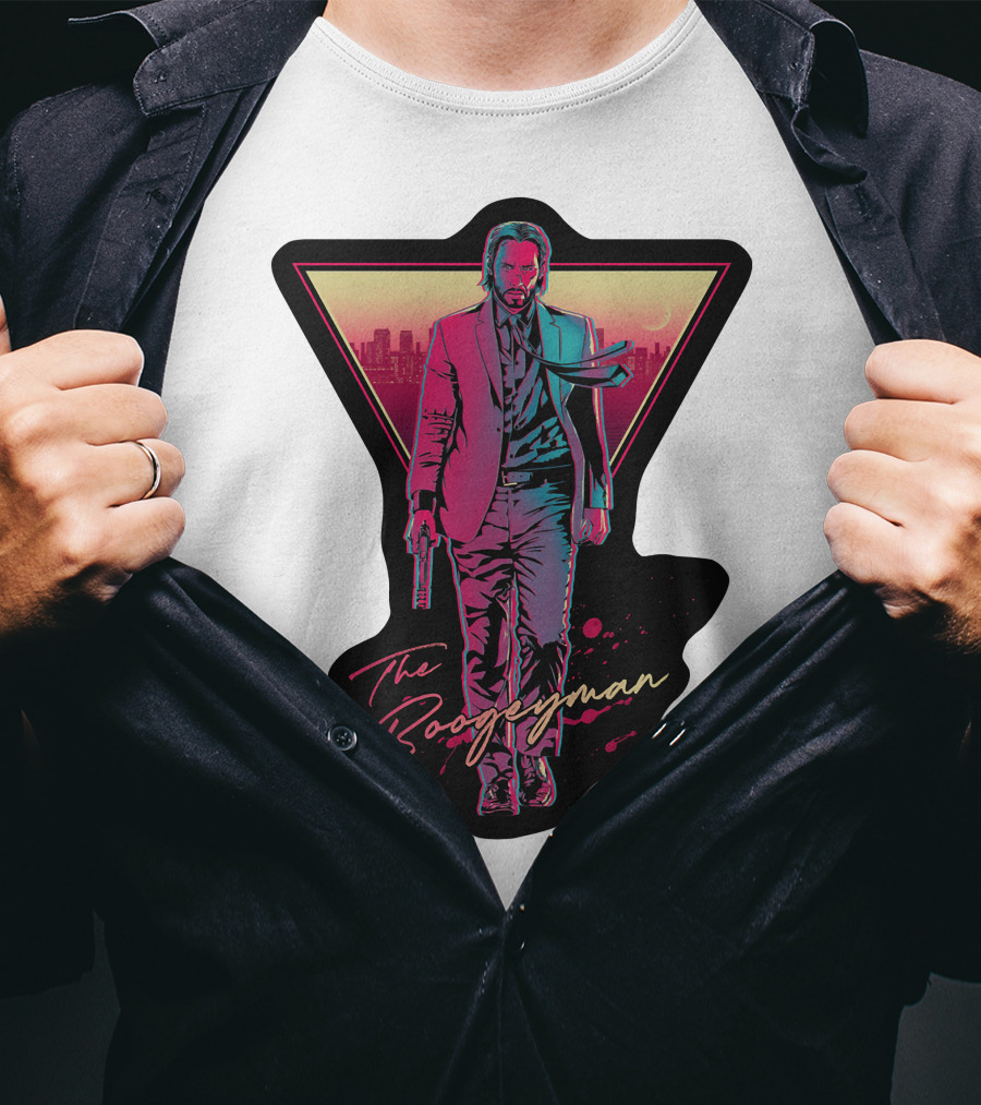 Keanu Reeves The Boogeyman Neon Cityscape T-Shirt