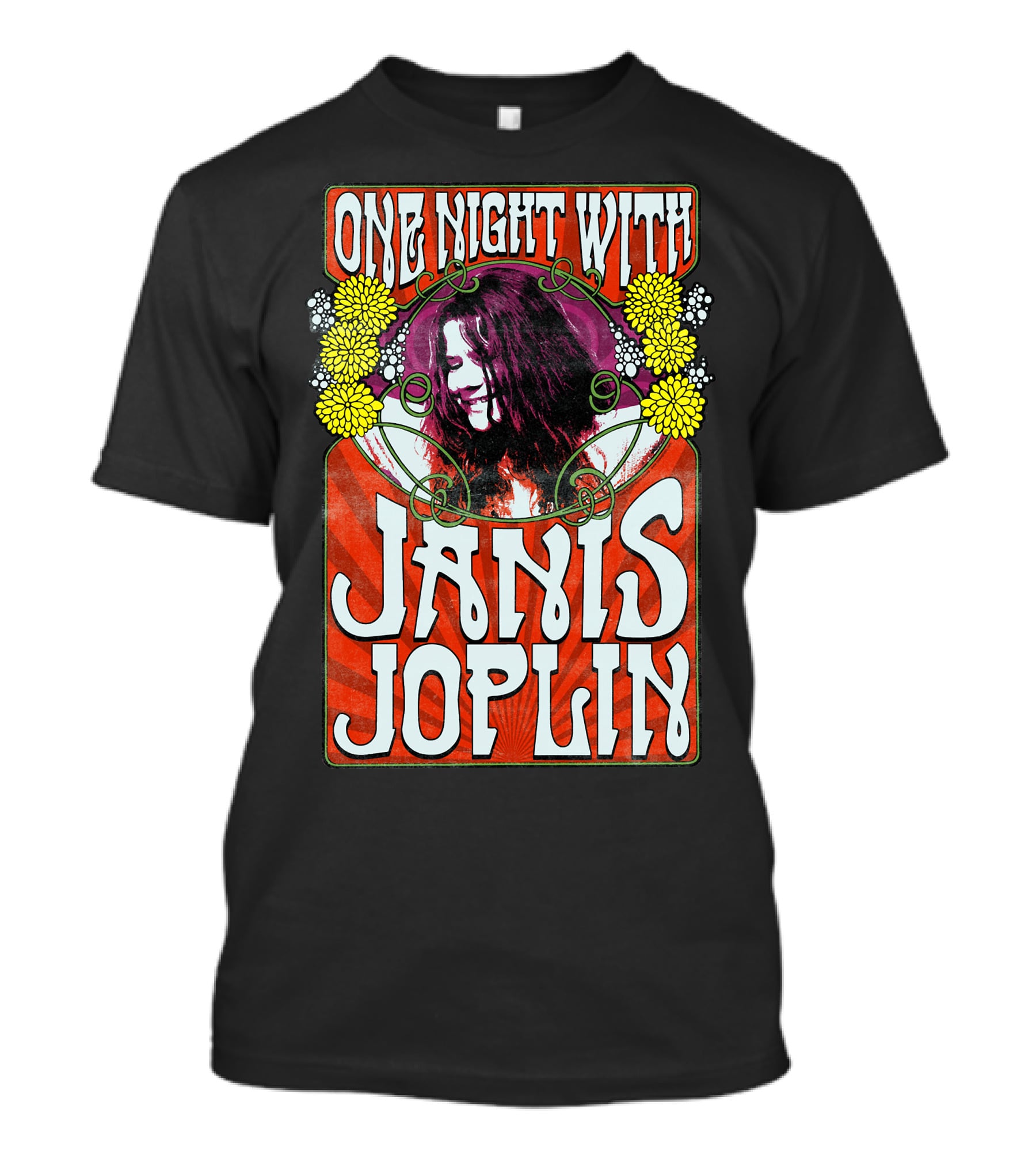 One Night With Janis Joplin Psychedelic Floral Burst T-Shirt
