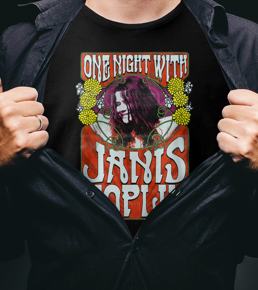 One Night With Janis Joplin Psychedelic Floral Burst T-Shirt
