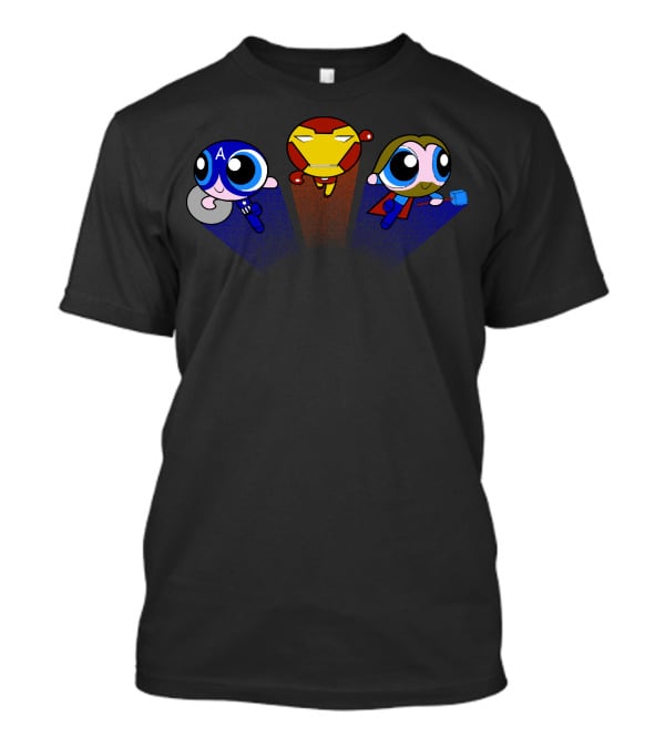Powerpuff Girls Avengers Iron Man Captain America Thor Mashup T-Shirt