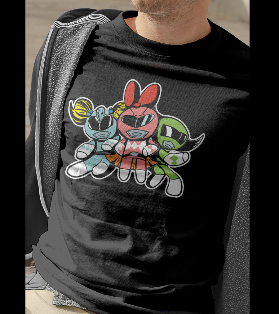 Powerpuff Girls Mighty Morphin Crossover Ranger Girls T-Shirt