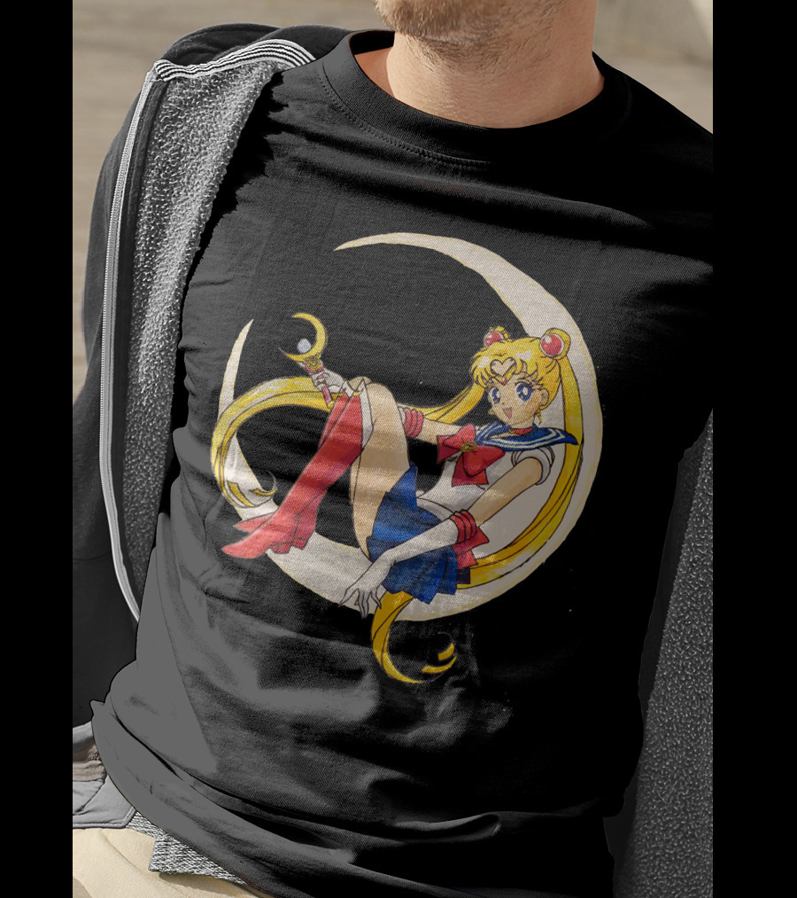Sailor Moon Crescent Wand And Moon T-Shirt
