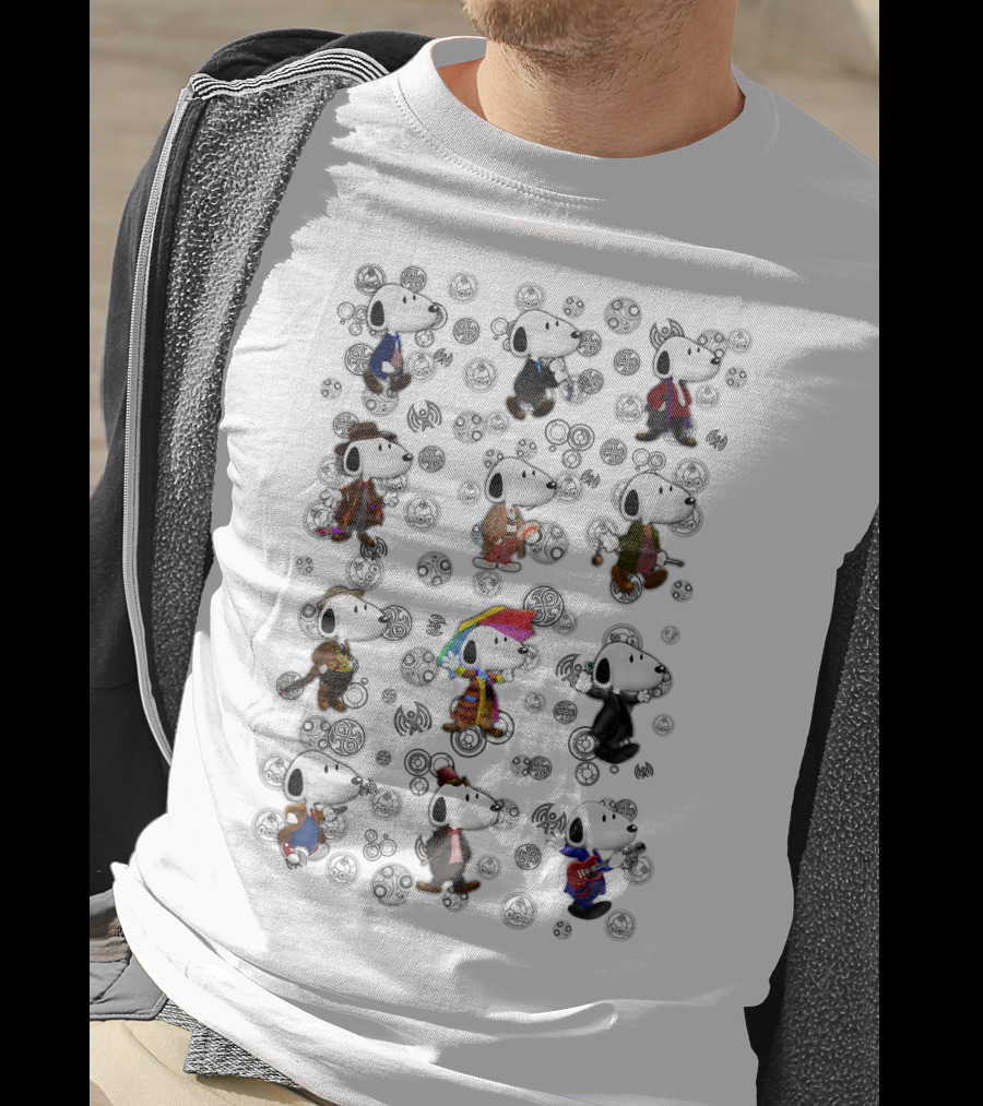 Snoopy The DOGtor Who Eleven Incarnations T-Shirt