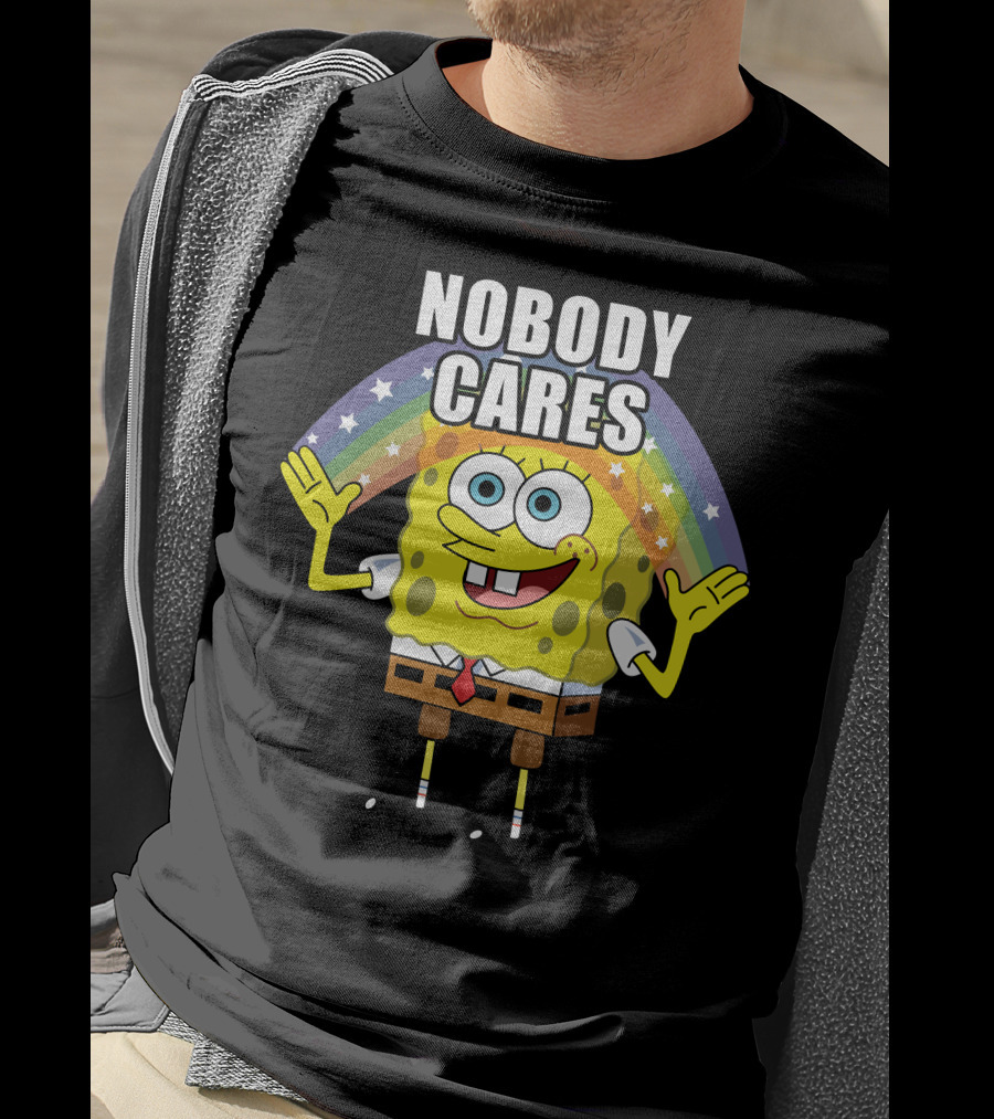 Spongebob Rainbow Nobody Cares T-Shirt