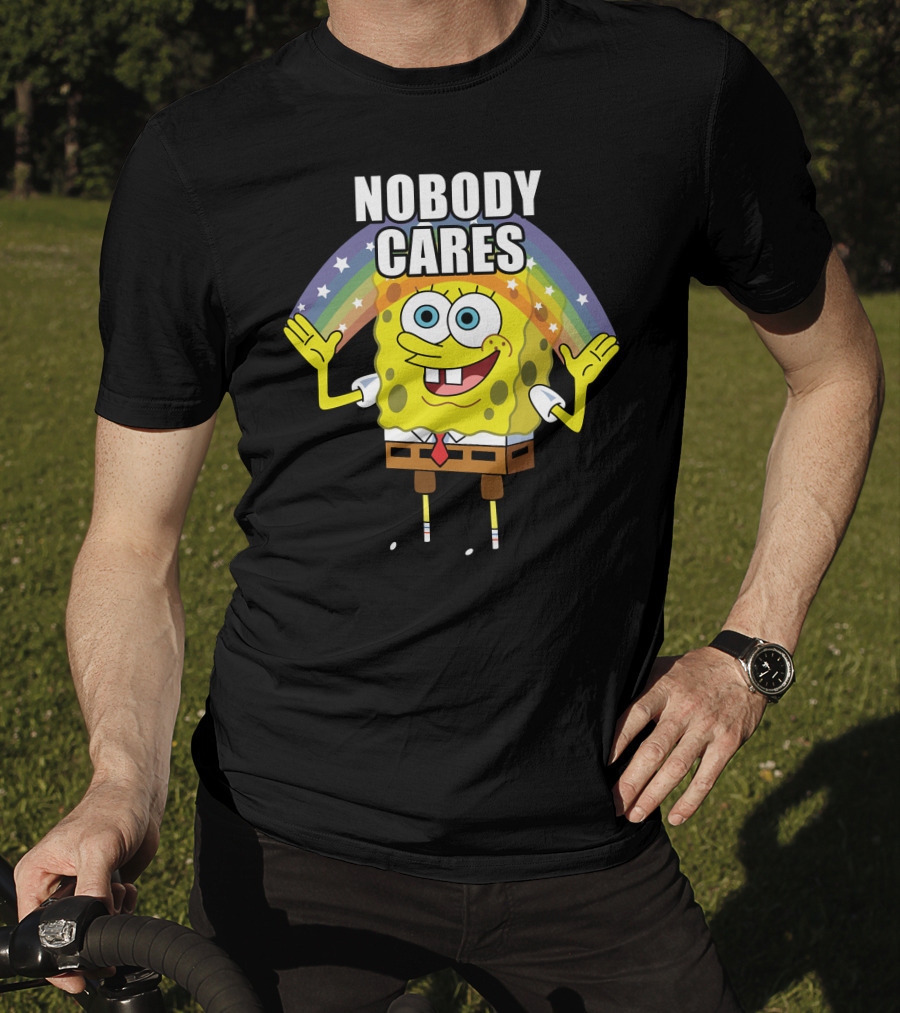 Spongebob Rainbow Nobody Cares T-Shirt