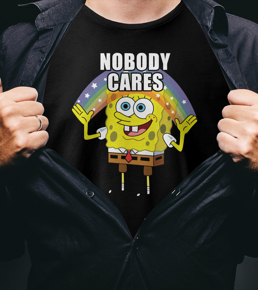 Spongebob Rainbow Nobody Cares T-Shirt