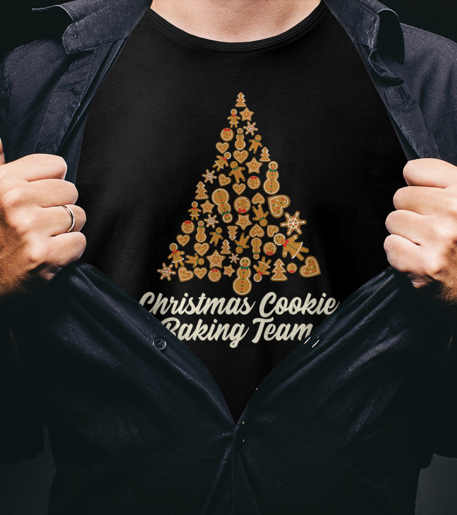 Christmas Cookie Baking Team Tree Gingerbread Ornament Icons T-Shirt
