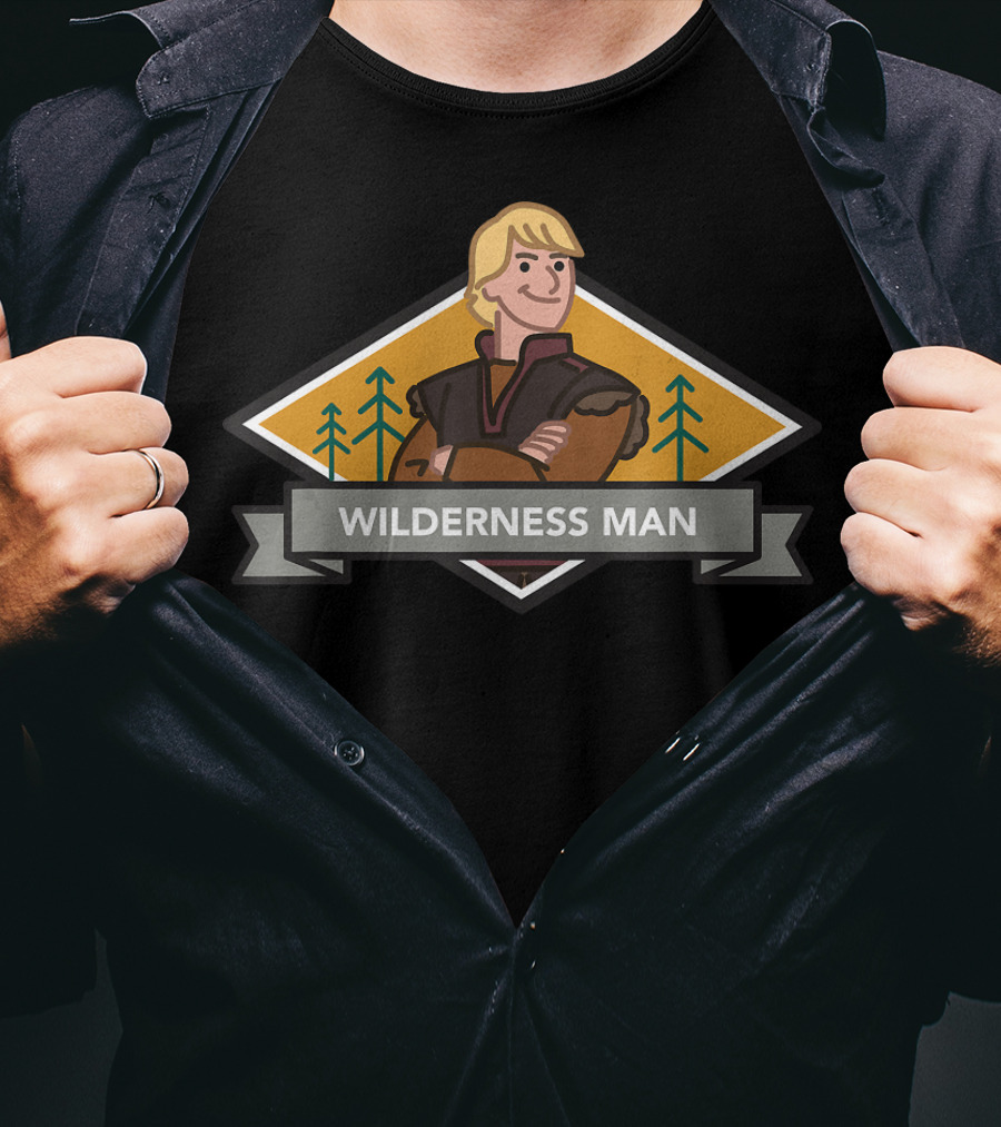 Disney Frozen 2 Kristoff Wilderness Man Forest Badge T-Shirt