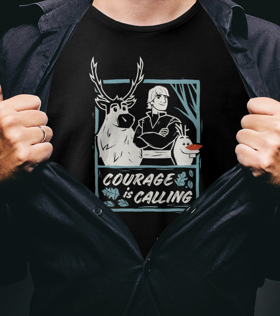 Disney Frozen 2 Sven Kristoff Olaf Courage Is Calling Trio T-Shirt