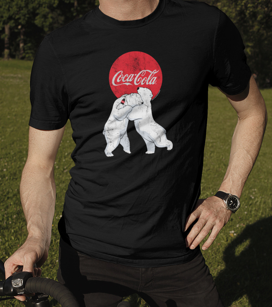 Coca Cola Christmas Polar Bears Embrace Classic T-Shirt