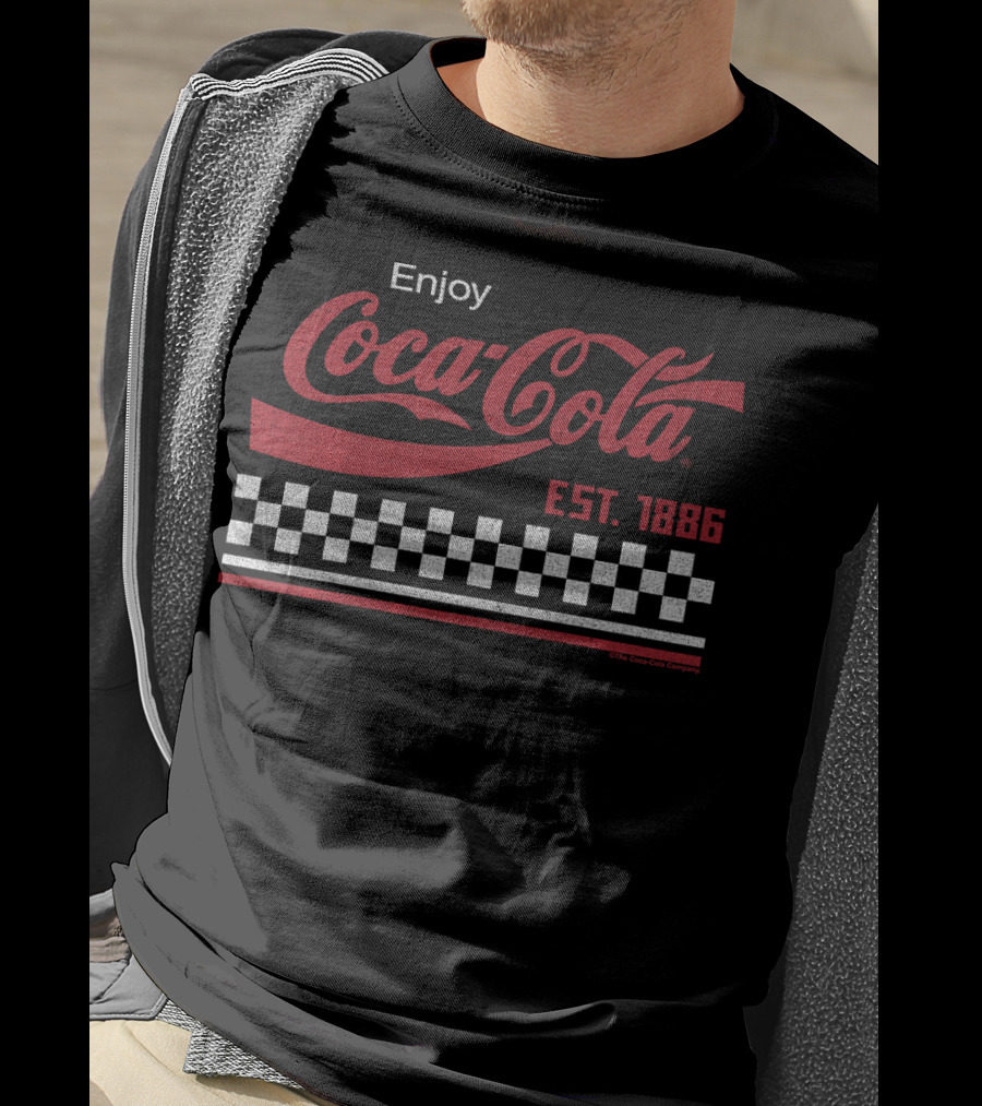 Enjoy Coca Cola Est. 1886 Checkerboard T-Shirt