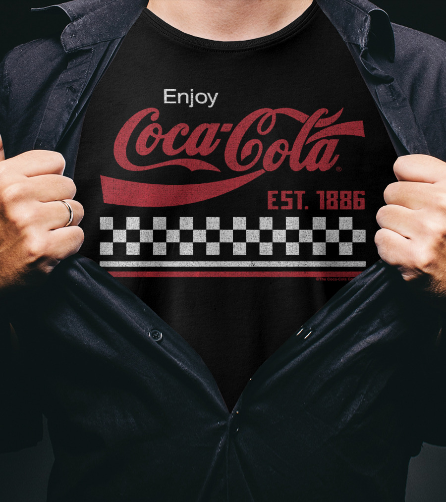 Enjoy Coca Cola Est. 1886 Checkerboard T-Shirt