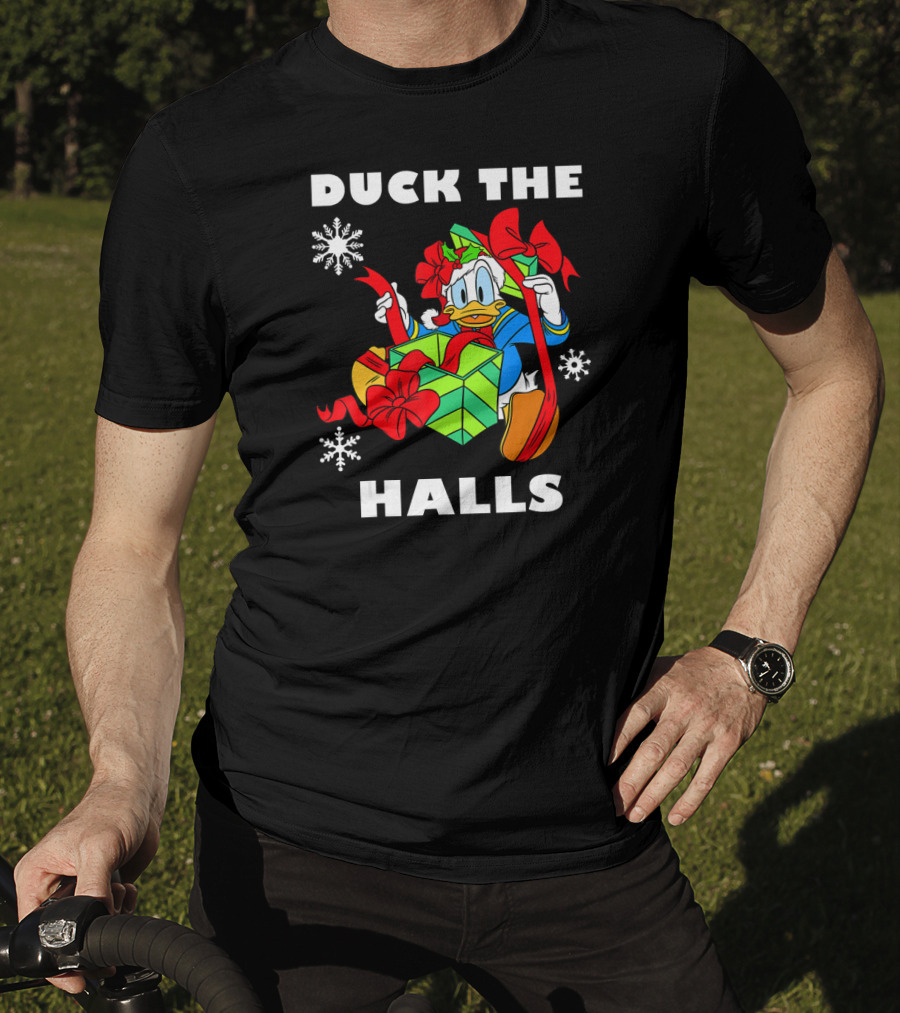 Disney Donald Duck The Halls Christmas Gift Box Holiday T-Shirt