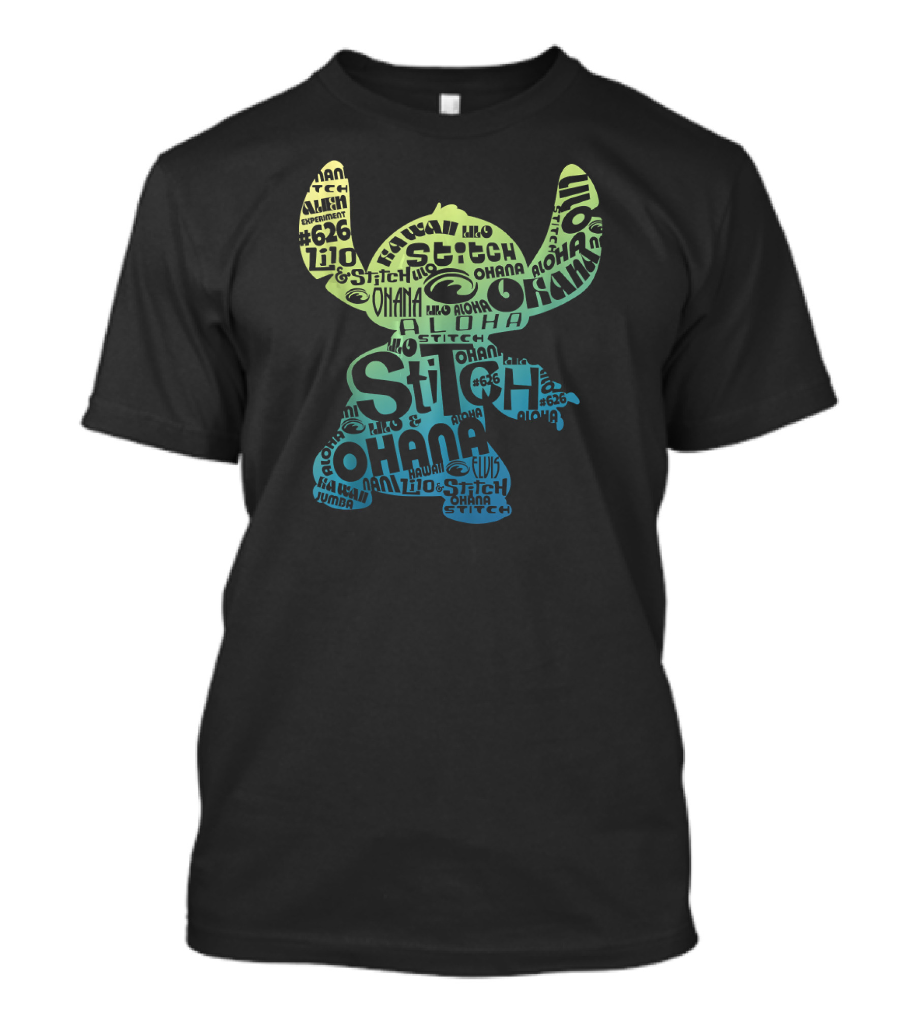 Disney Lilo And Stitch Ohana Experiment 626 Aloha Text T-Shirt