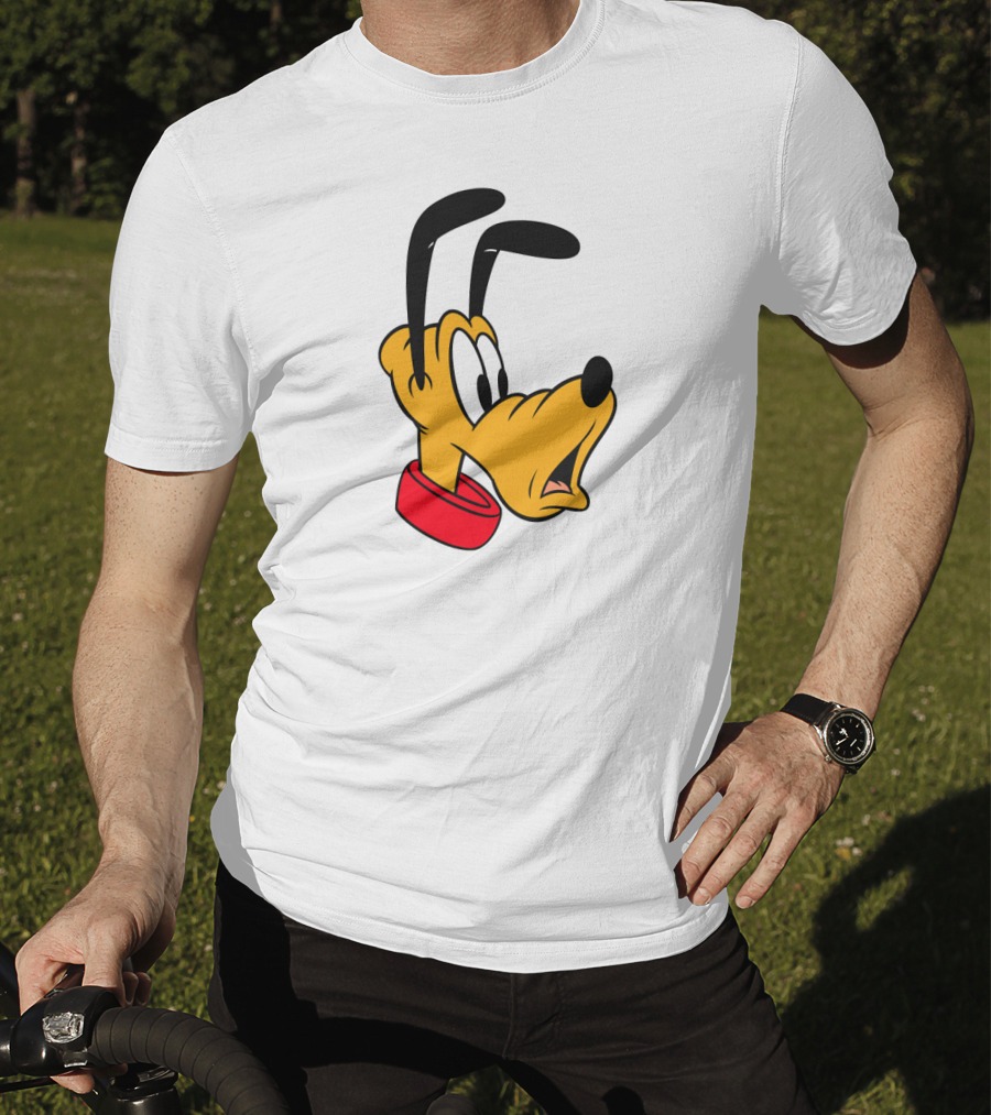 Disney Mickey And Friends Pluto Big Face With Red Collar T-Shirt