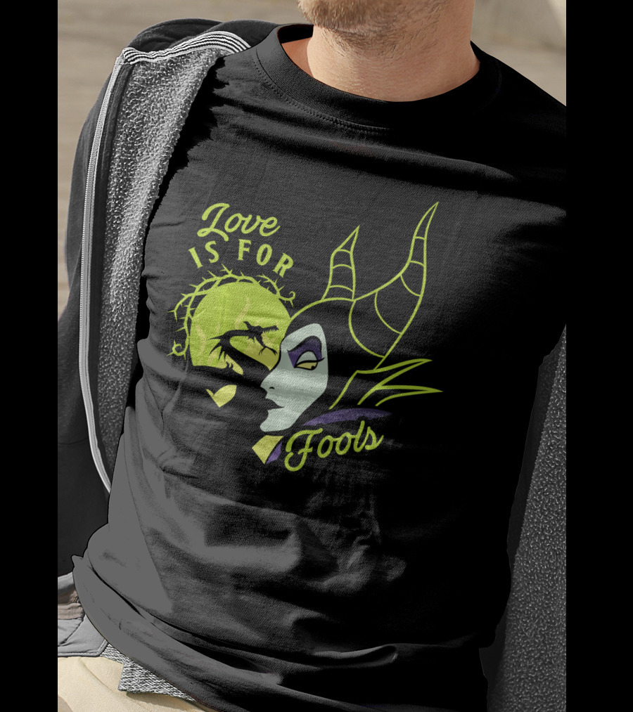 Disney Villains Valentine's Day Maleficent Love Is For Fools Thorns Moon Horns T-Shirt