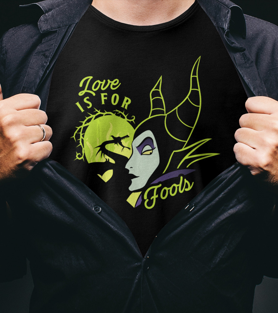 Disney Villains Valentine's Day Maleficent Love Is For Fools Thorns Moon Horns T-Shirt