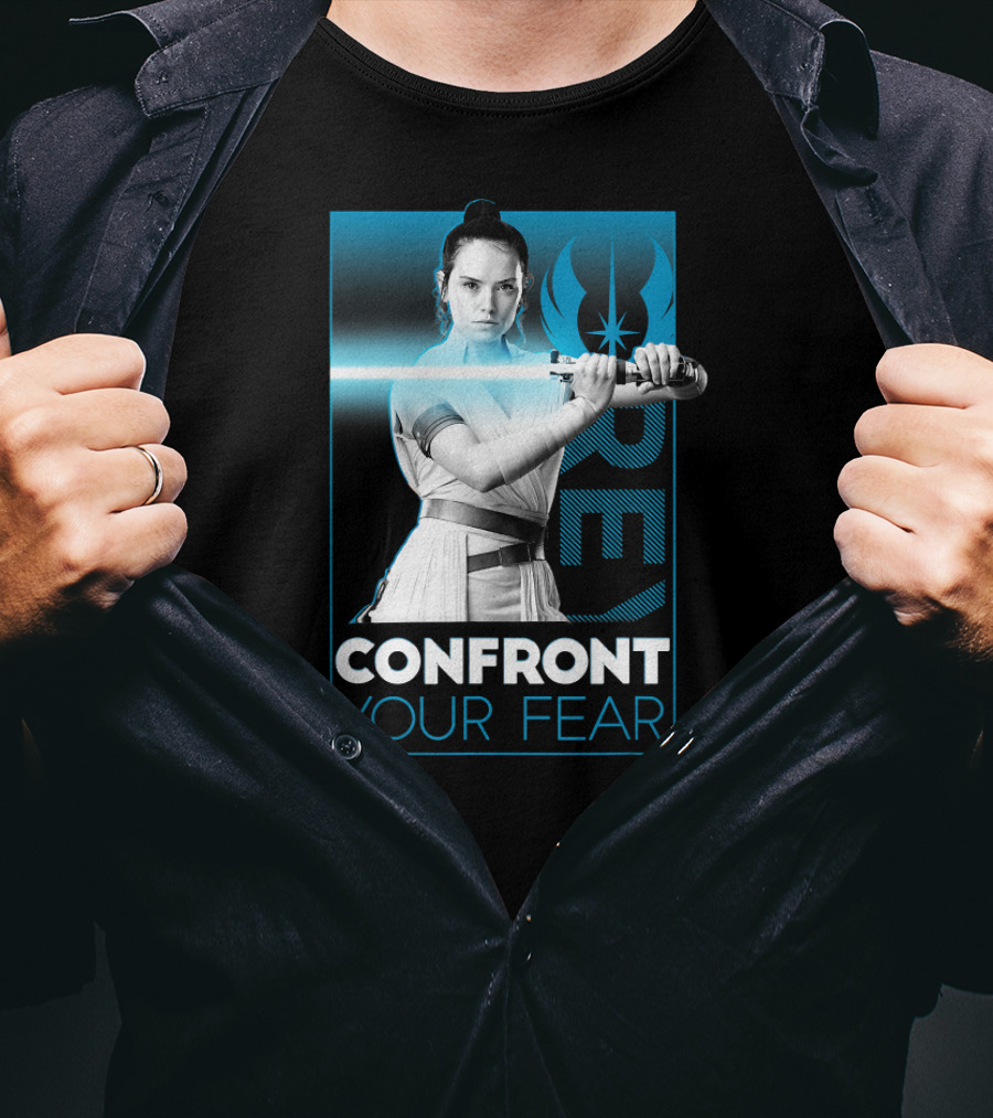Star Wars The Rise Of Skywalker Rey Confront Your Fear Jedi T-Shirt