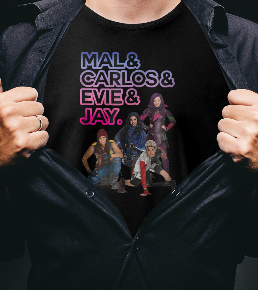Mal And Carlos And Evie And Jay Disney Descendants Evil T-Shirt