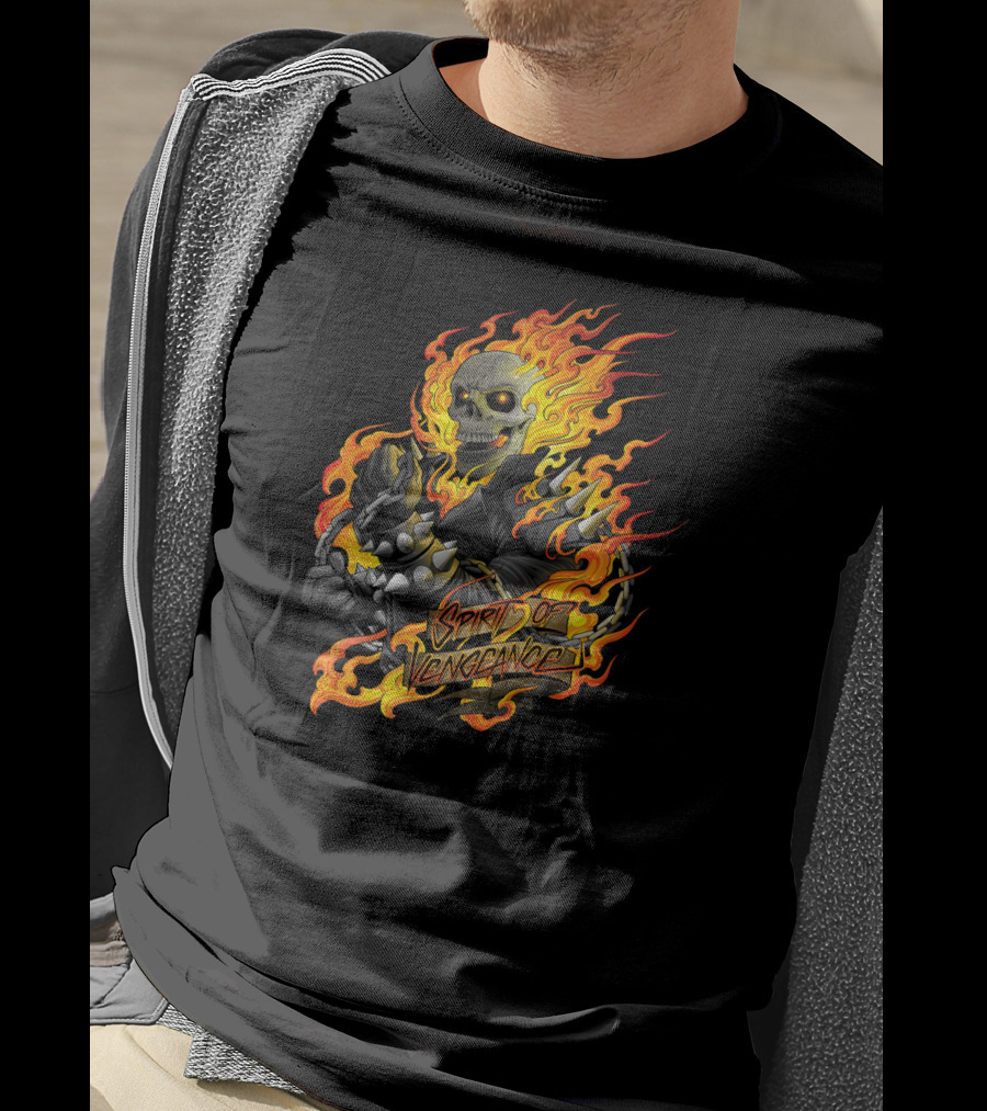Ghost Rider Marvel Spirit Of Vengeance Flaming Skull T-Shirt