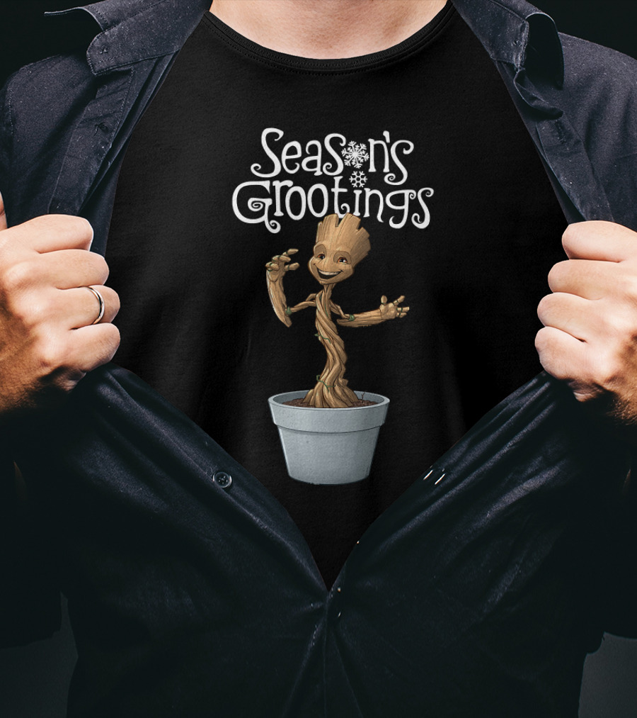 Marvel Groot Season's Grootings Holiday Season Greetings Christmas T-Shirt