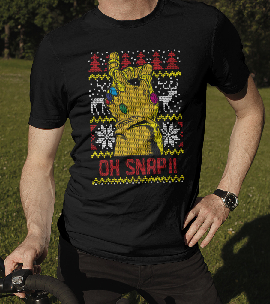 Marvel Thanos Infinity Gauntlet Oh Snap Ugly Christmas T-Shirt