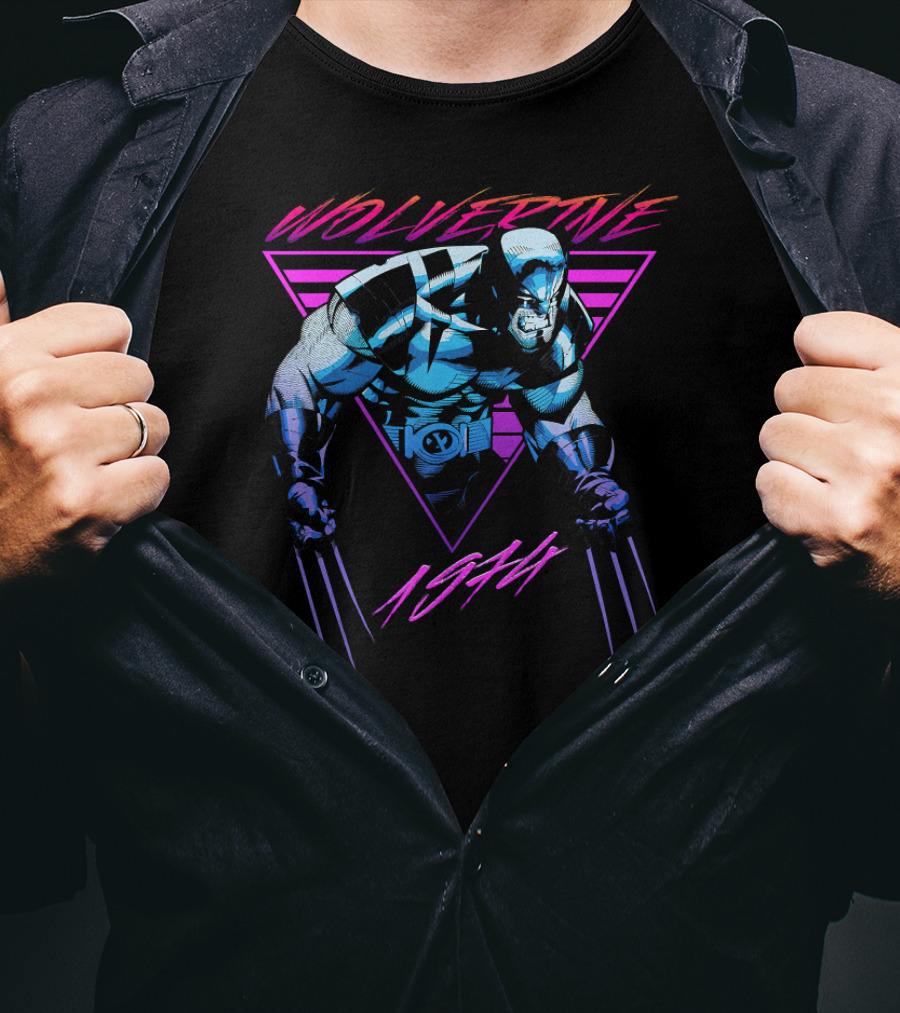 X Men Wolverine Neon Logan 1984 Marvel T-Shirt