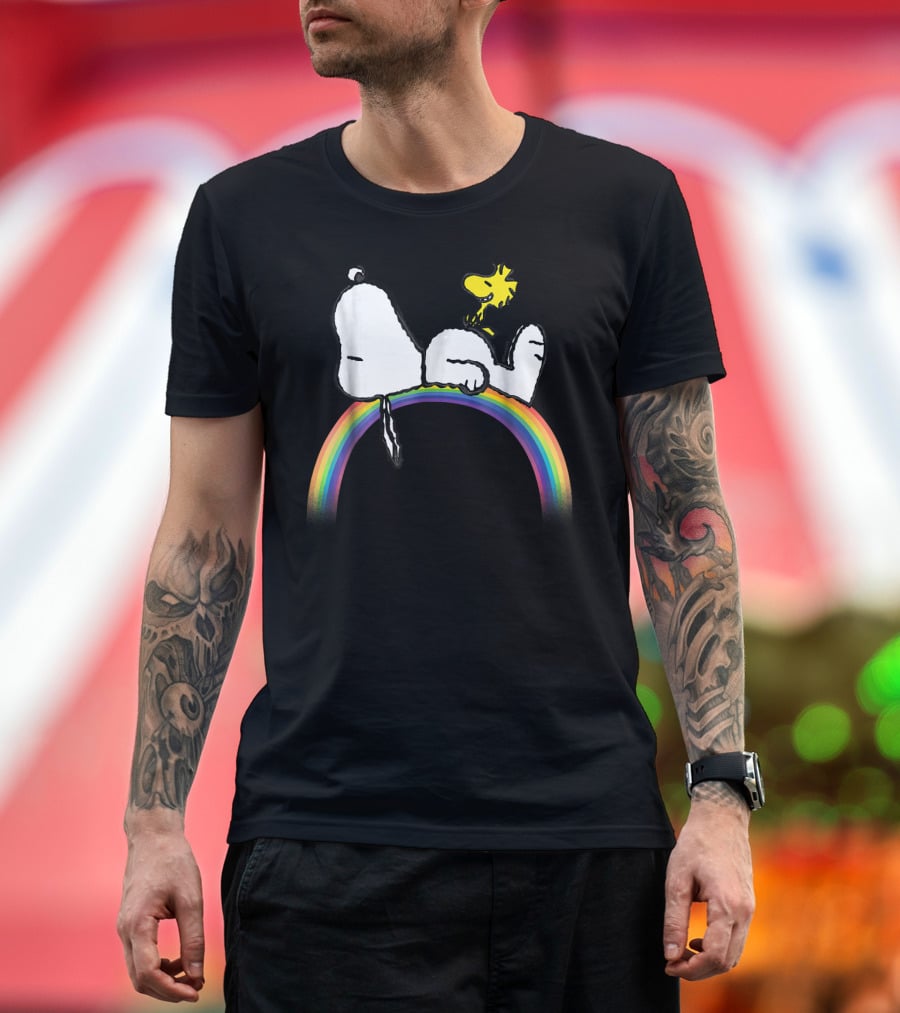 Snoopy Woodstock Peanuts Rainbow T-Shirt