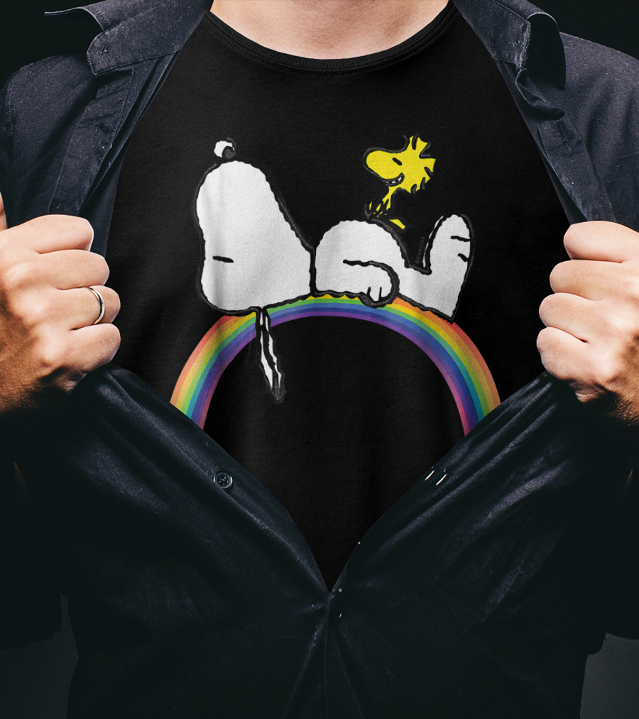 Snoopy Woodstock Peanuts Rainbow T-Shirt