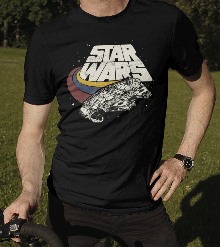 Star Wars Millennium Falcon Retro Three Stripes T-Shirt