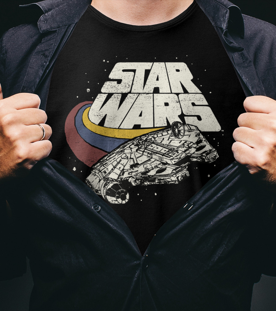 Star Wars Millennium Falcon Retro Three Stripes T-Shirt