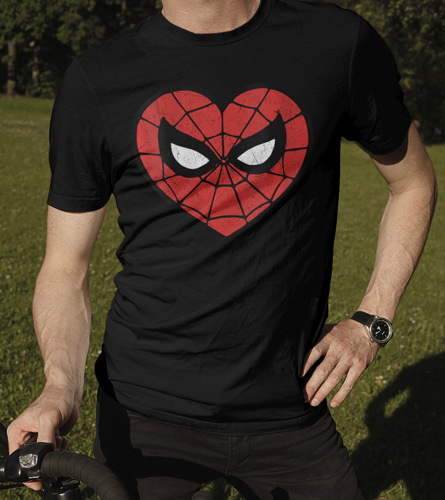 Spider Man Heart Mask Marvel T-Shirt