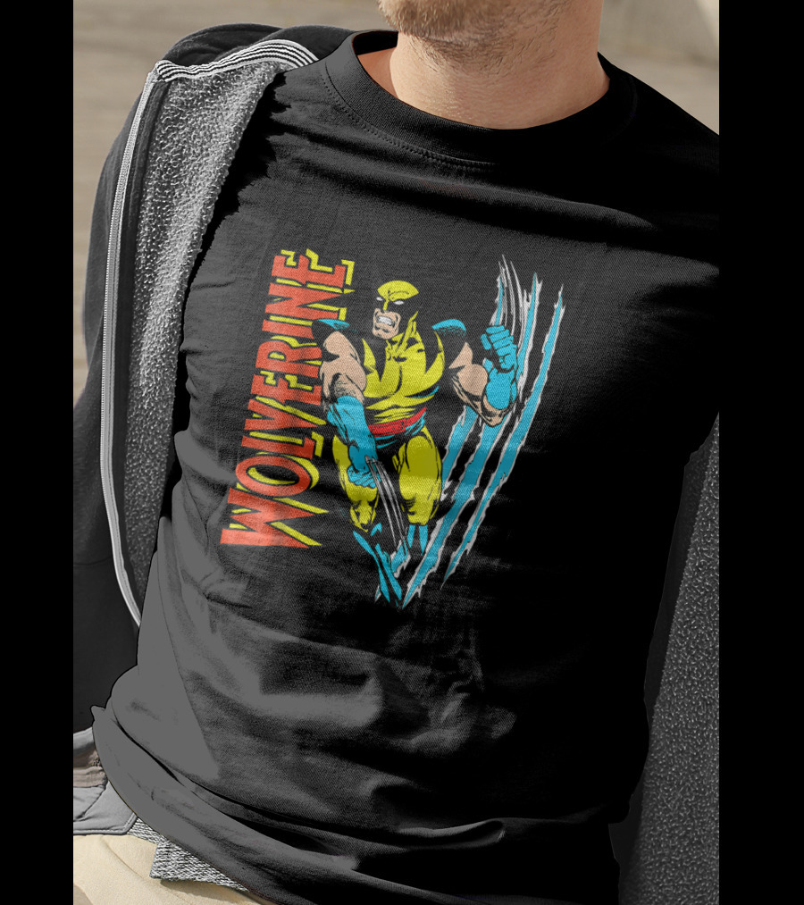 Wolverine X Men Vintage Claw Slice Marvel T-Shirt