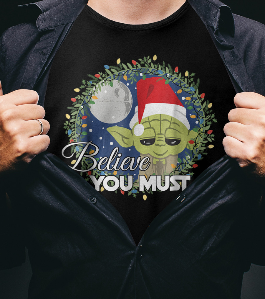 Believe You Must Yoda Santa Star Wars Christmas Reef T-Shirt