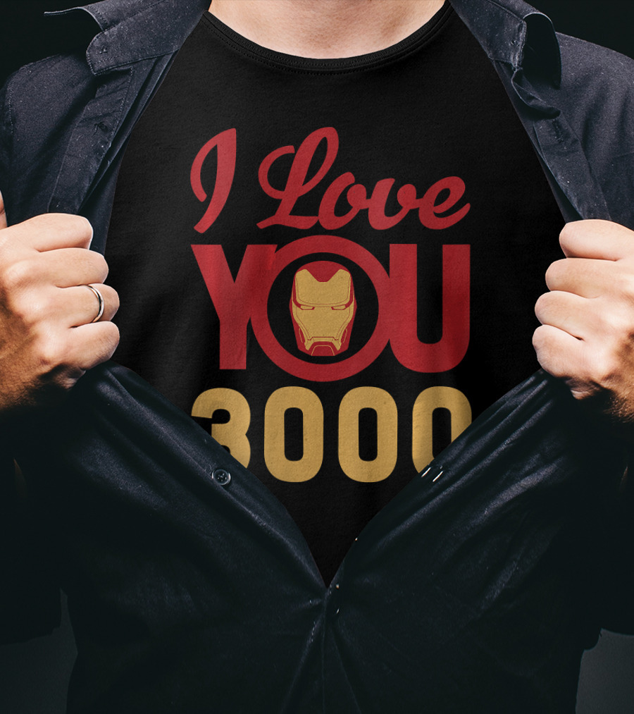 Marvel Avengers Endgame Iron Man I Love You 3000 Helmet T-Shirt