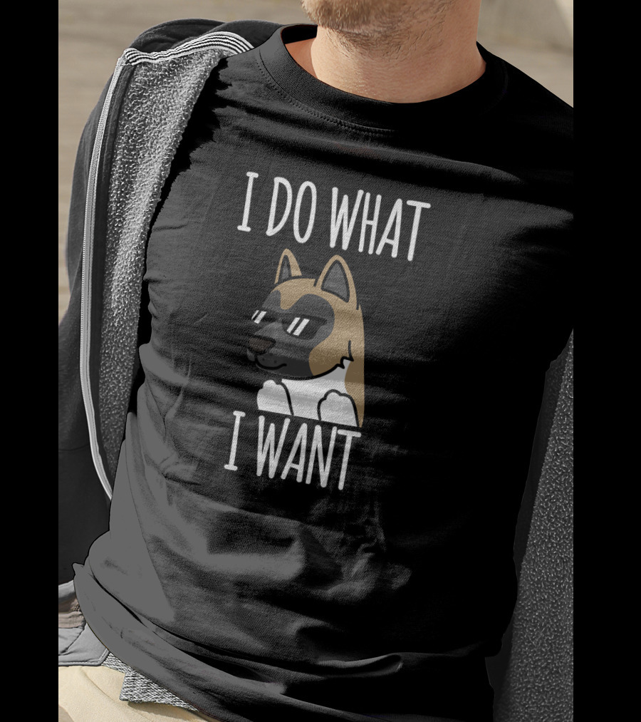 Akita I Do What I Want Funny Dog Wearing Sunglasses T-Shirt