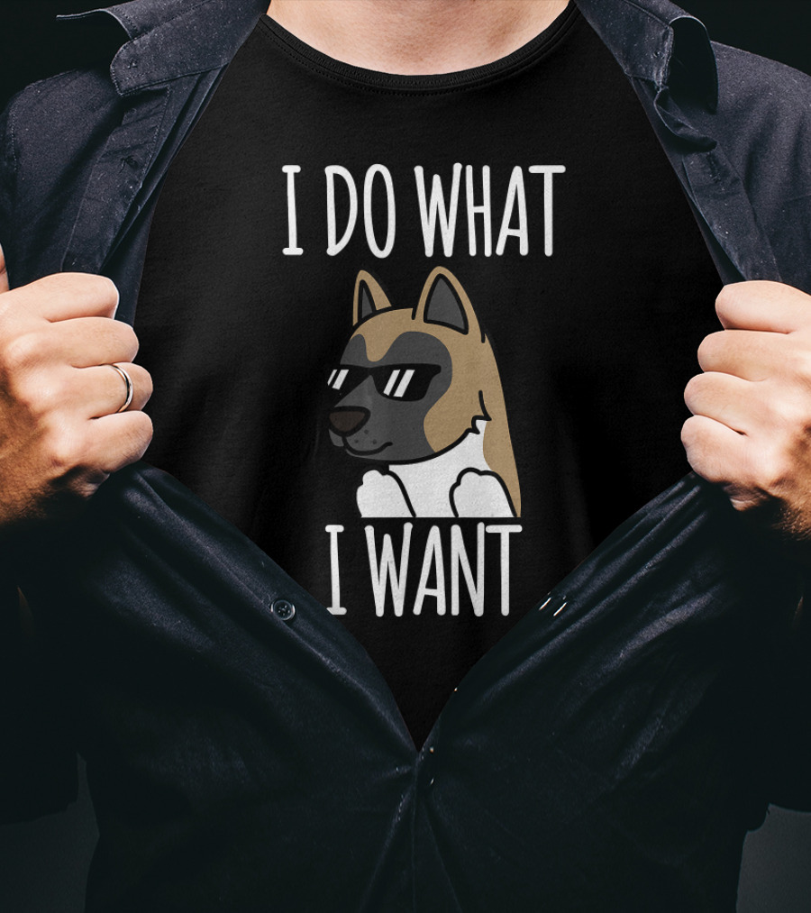 Akita I Do What I Want Funny Dog Wearing Sunglasses T-Shirt