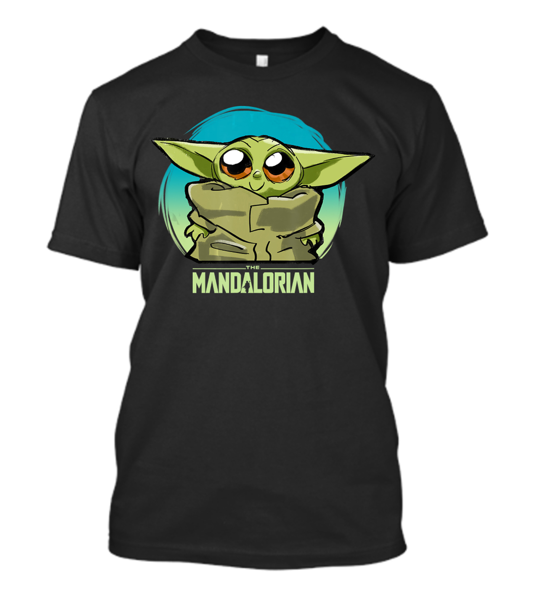 Star Wars The Mandalorian The Child Cute Blue Hue Baby Yoda Grogu T-Shirt