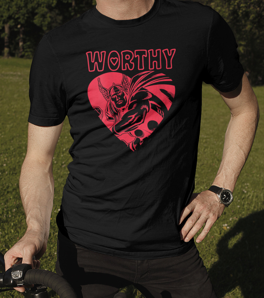 Marvel Valentine's Day Thor Avengers Worthy Heart T-Shirt