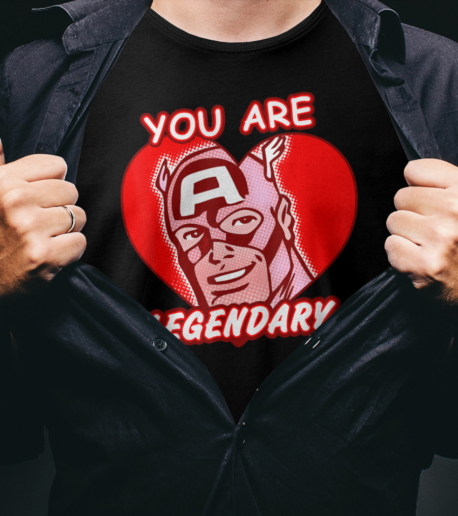Marvel Valentine's Day Captain America You Are Legendary Avengers T-Shirt