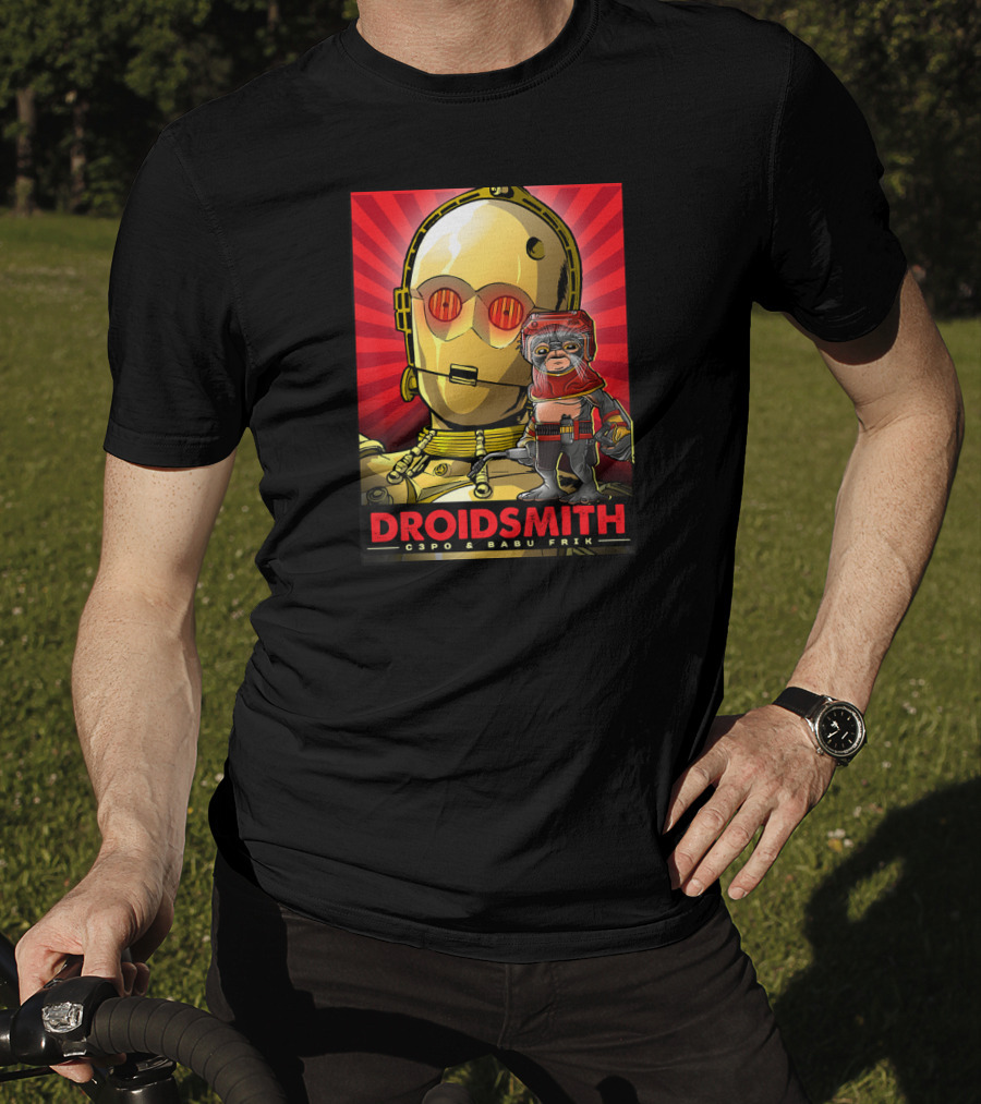 Droidsmith C-3PO And Babu Frik Star Wars The Rise Of Skywalker Red T-Shirt