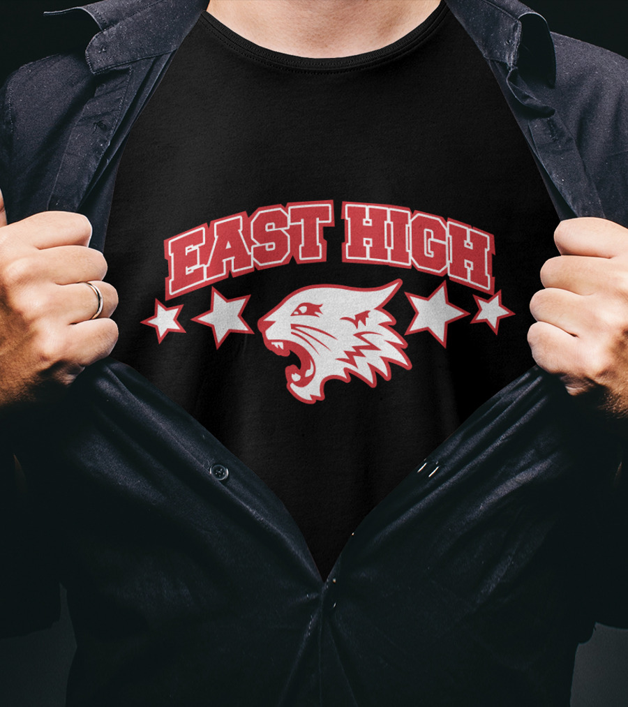 High School Musical East High Wildcats Logo And Stars T-Shirt