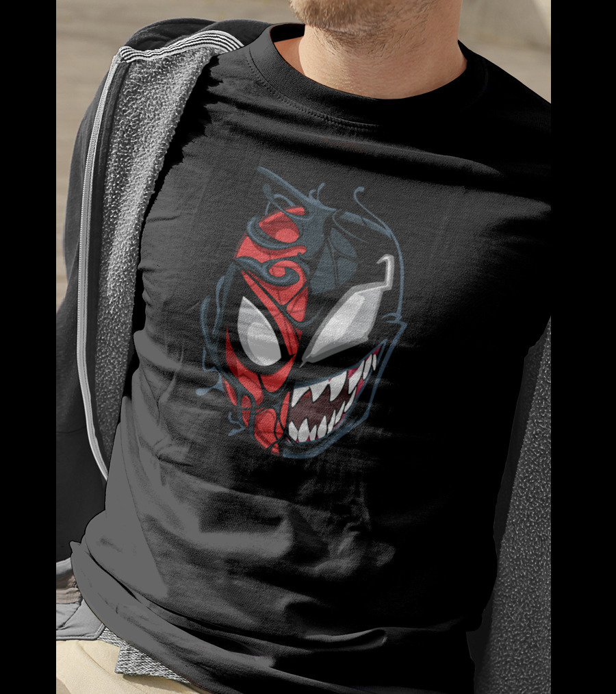 Marvel Spider Man Venom Split Face Symbiote T-Shirt