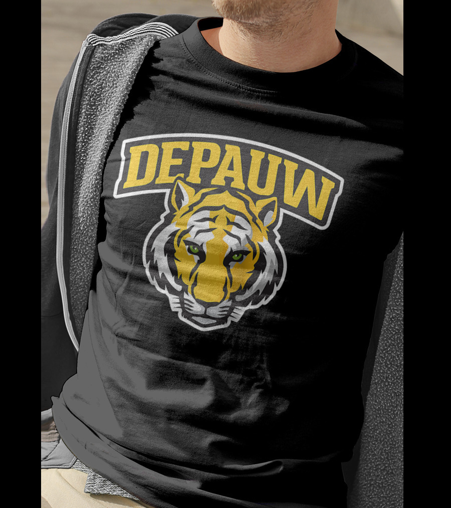 DePauw University Tigers NCAA PPDEPA15 Raglan Baseball T-Shirt