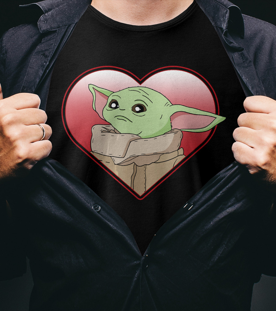 Star Wars The Mandalorian The Child Valentine Heart Grogu T-Shirt