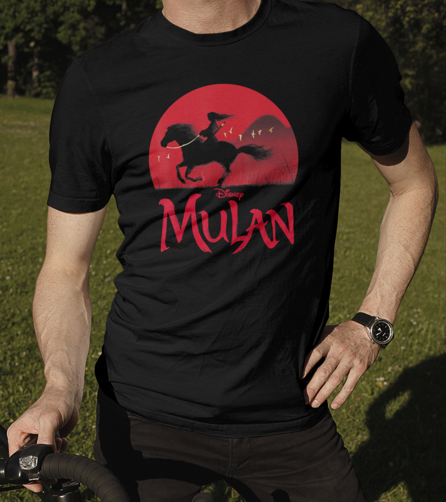 Disney Mulan Live Action Red Sunset Horseback T-Shirt